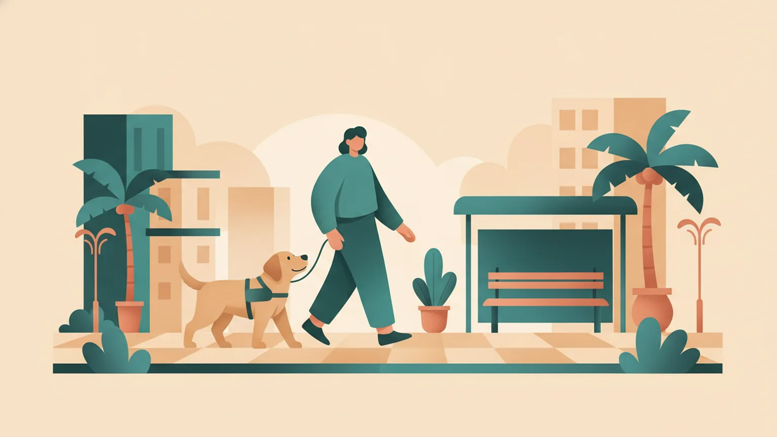 Ilustração sobre Locação e contratos: animal de assistência