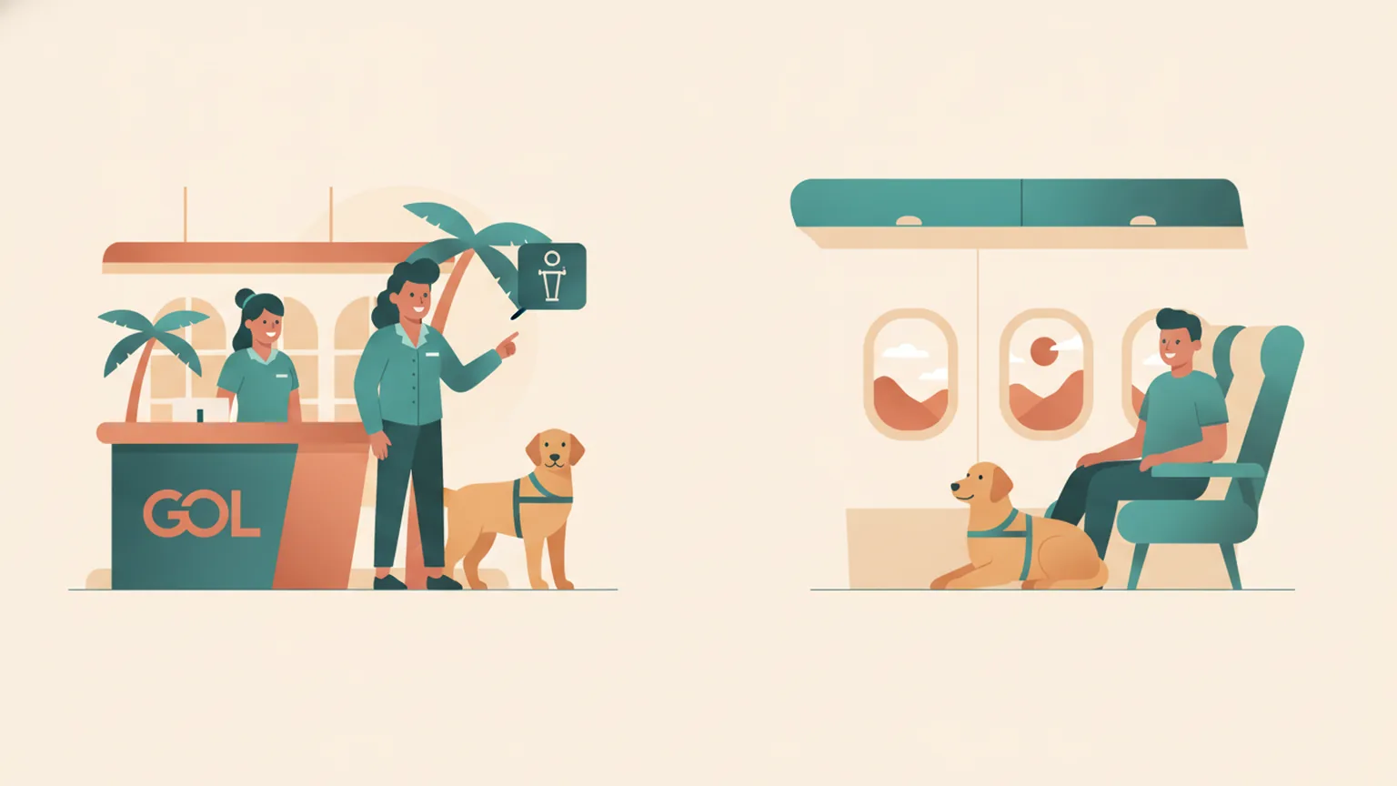 Ilustração sobre Política da GOL para animal de assistência: guia completo 2026